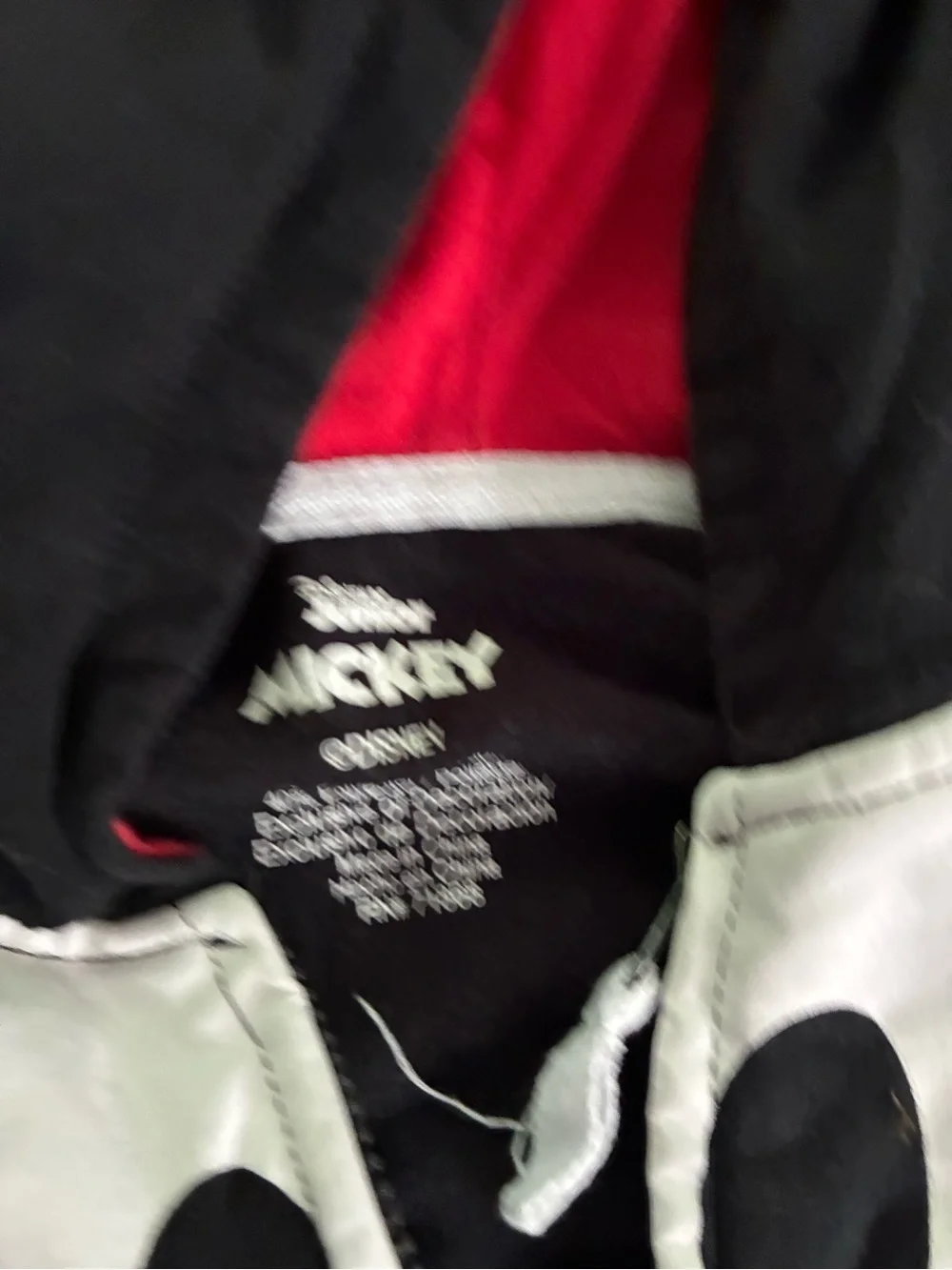 Disney Black, White & Red Mickey Hooded Jacket